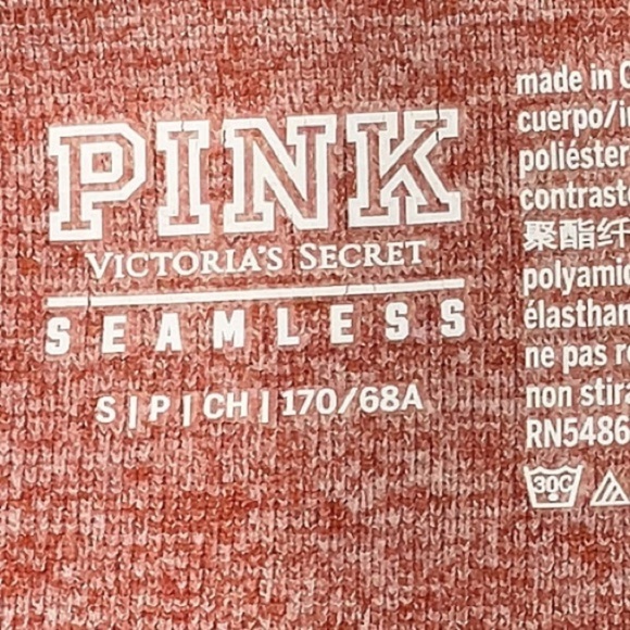 PINK Victoria's Secret Seamless Workout Tights Leggings Heart Size Small S - Picture 7 of 9